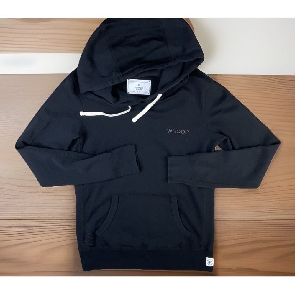 Reigning Champ Hoodie Midweight Terry Slim Fit WHOOP Logo Men Sz S Black